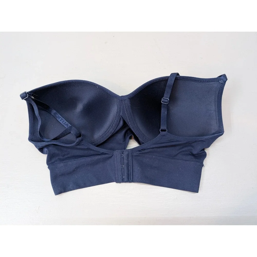 Nautica Intimates Women's Padded Bra Size 36C Navy Blue Wireless Stretch Comfort